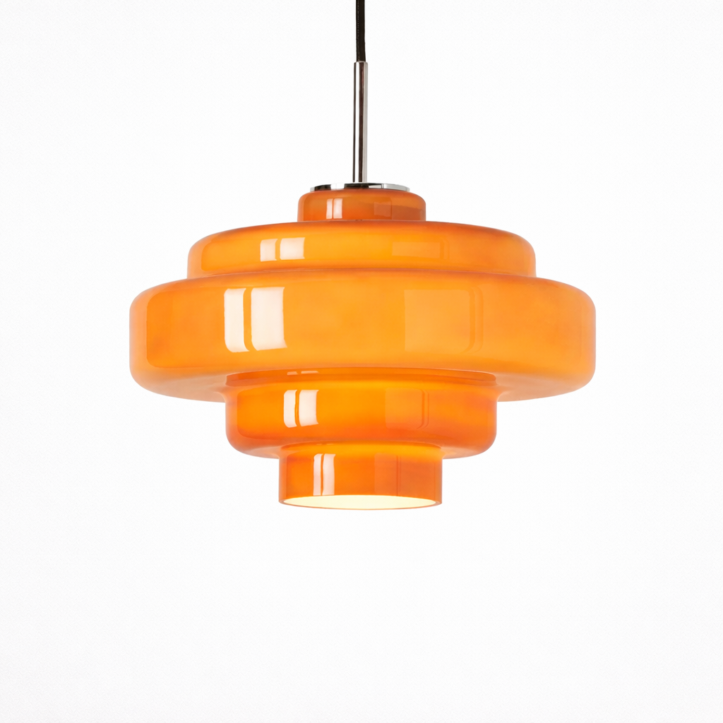 Orange glas hængelampe i macaron-stil