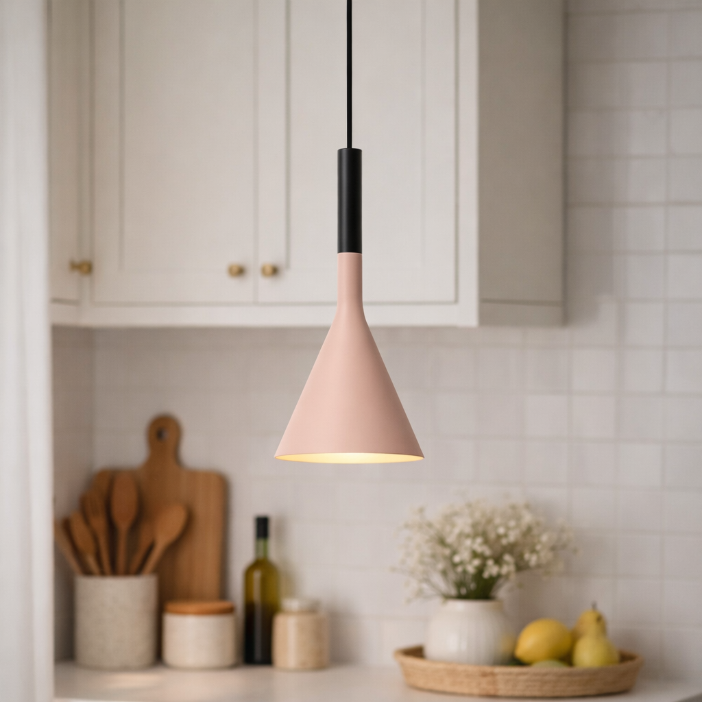 Suspension industrielle en béton à forme épurée