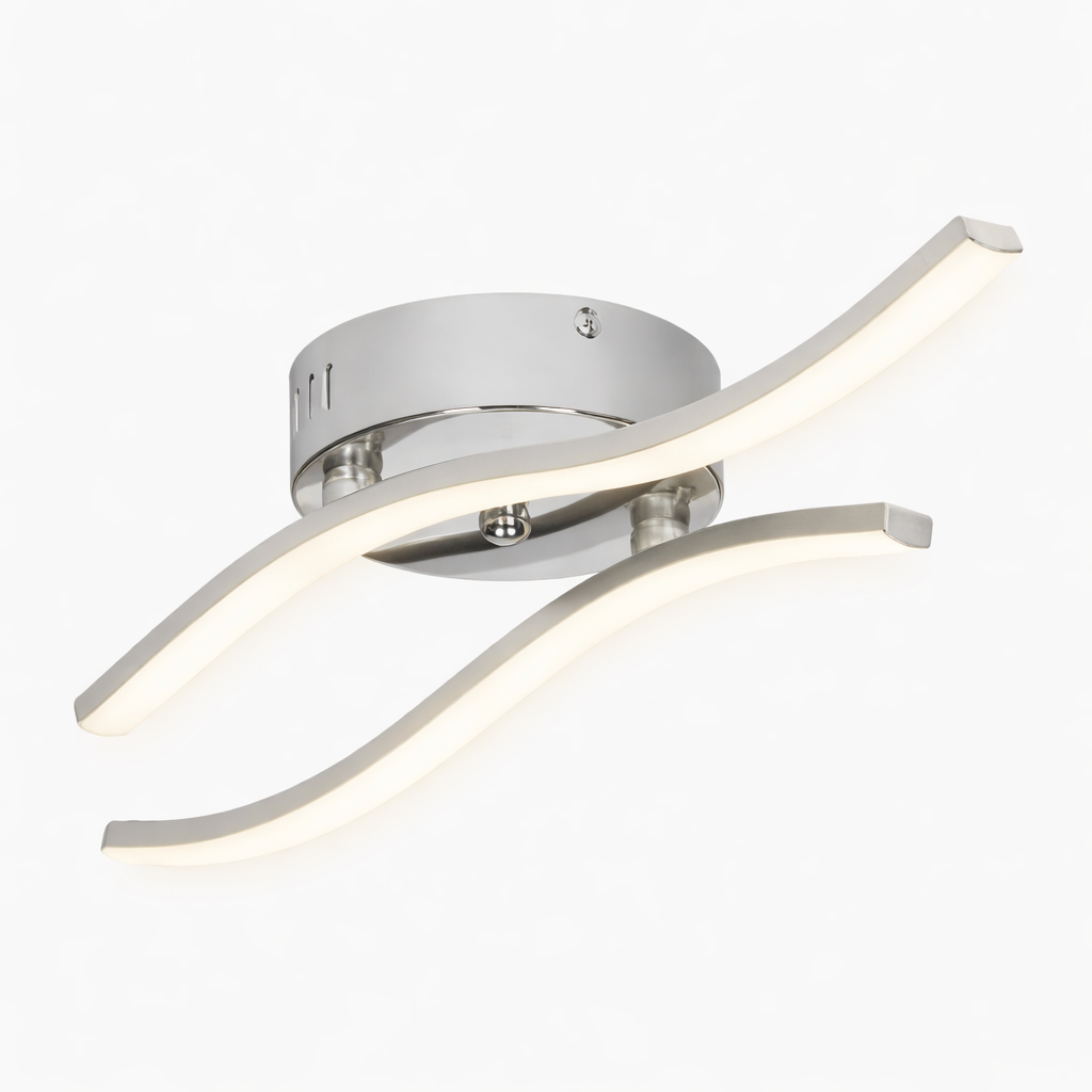 LED-Deckenleuchte mit linearem Design und warmweißem Licht