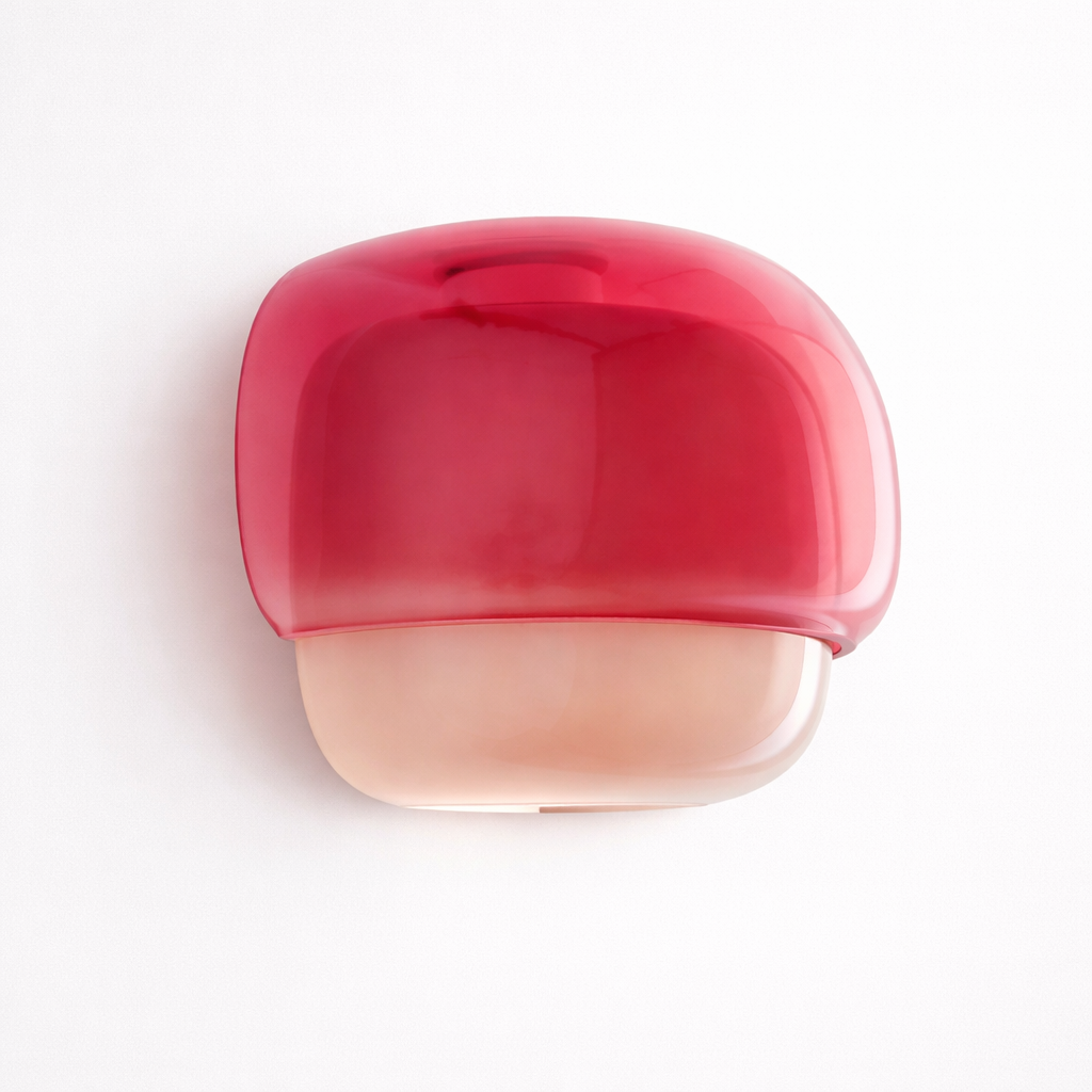 Wall Lamp with Colored Glass Shade in Macaron Style