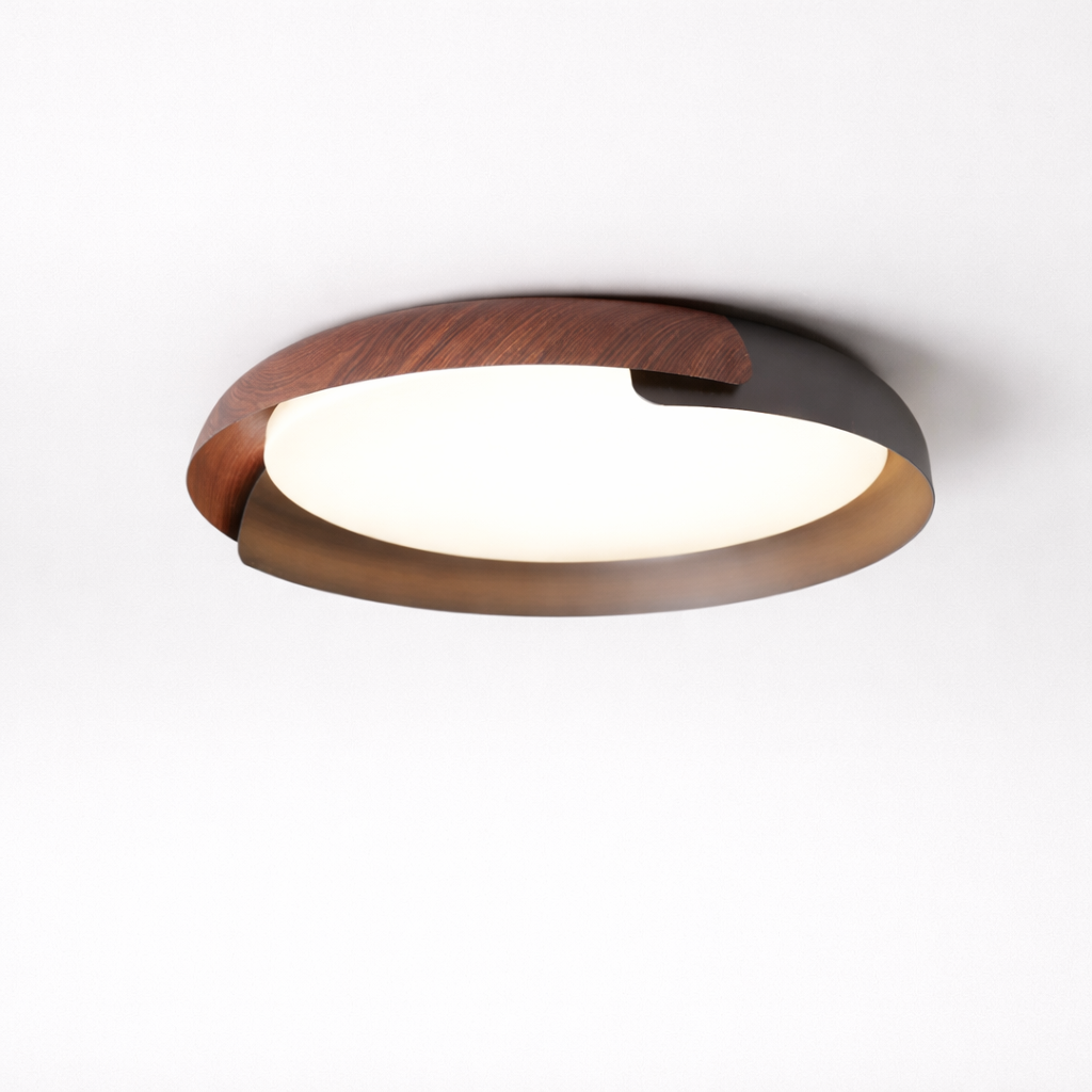 Plafonnier LED Moderne à Structure Bois