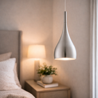 Hanglamp Met Satijnchromen Afwerking