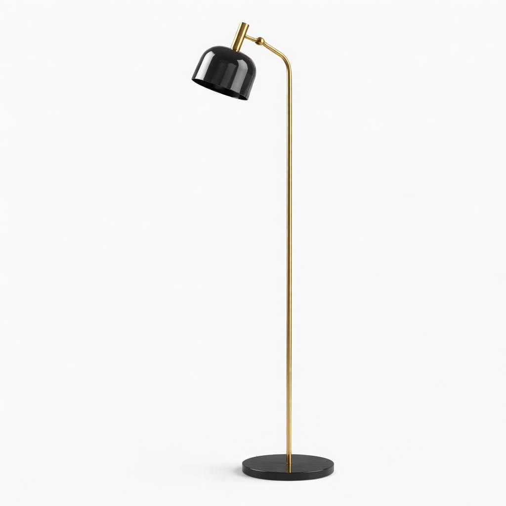 Lampadaire noir avec bras arqués élancés