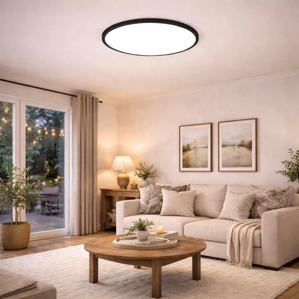 LED Plafondlamp Met Platte Vorm En Gelijkmatige Lichtverdeling