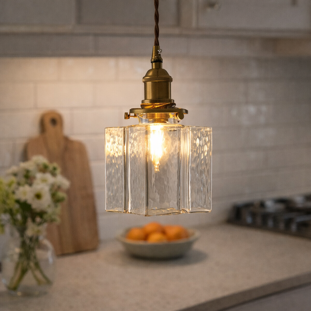 Retro Glazen Hanglamp Met Moderne Vorm