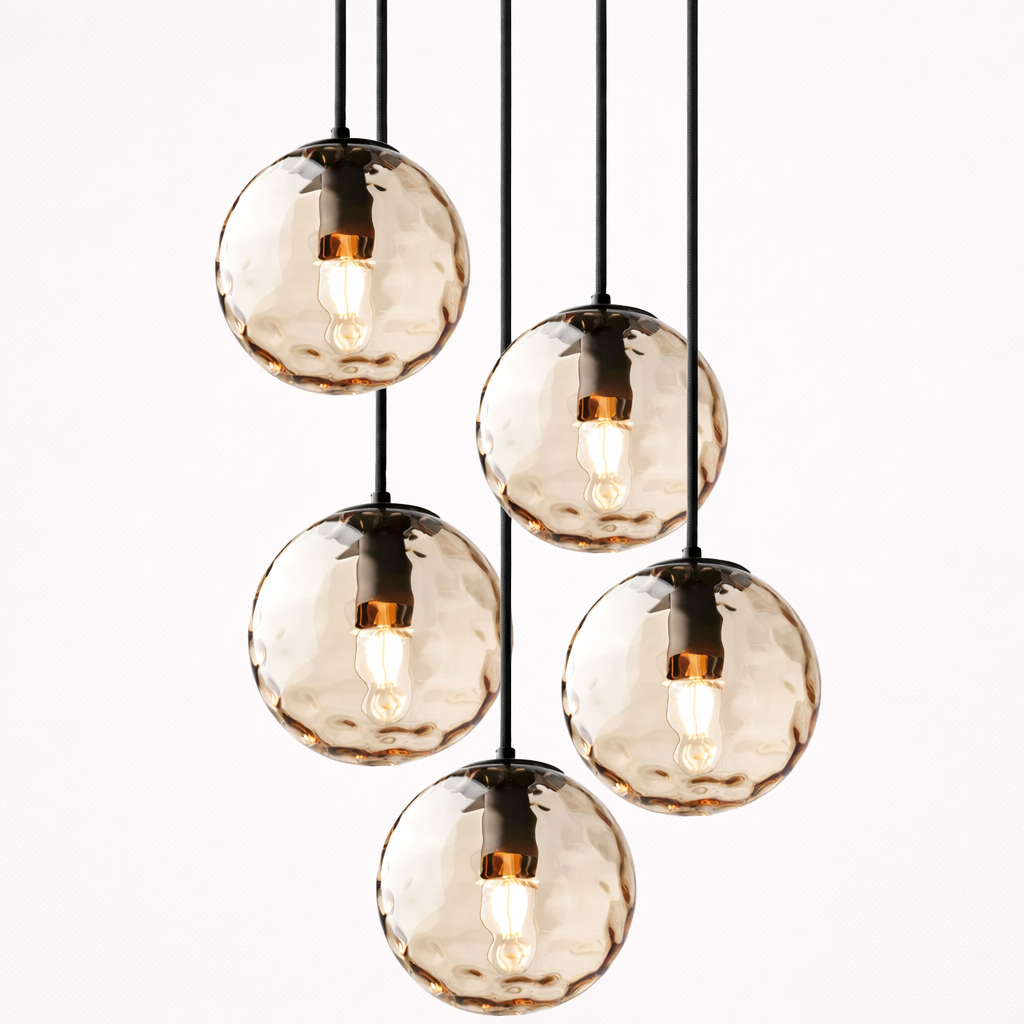 Pendant Lamp With Multiple Glass Light Points For Dining Table