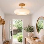 Bauhaus Plafondlamp met Glazen Schijfdesign