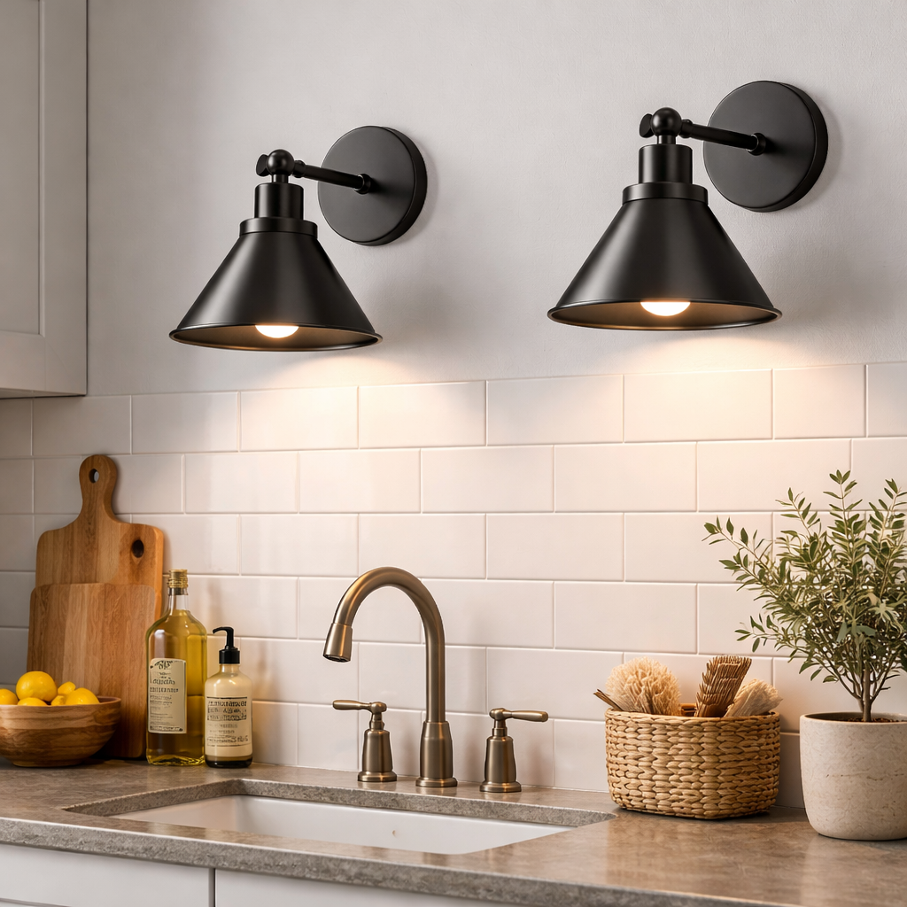 Industriel væglampe med trådløs strømforsyning