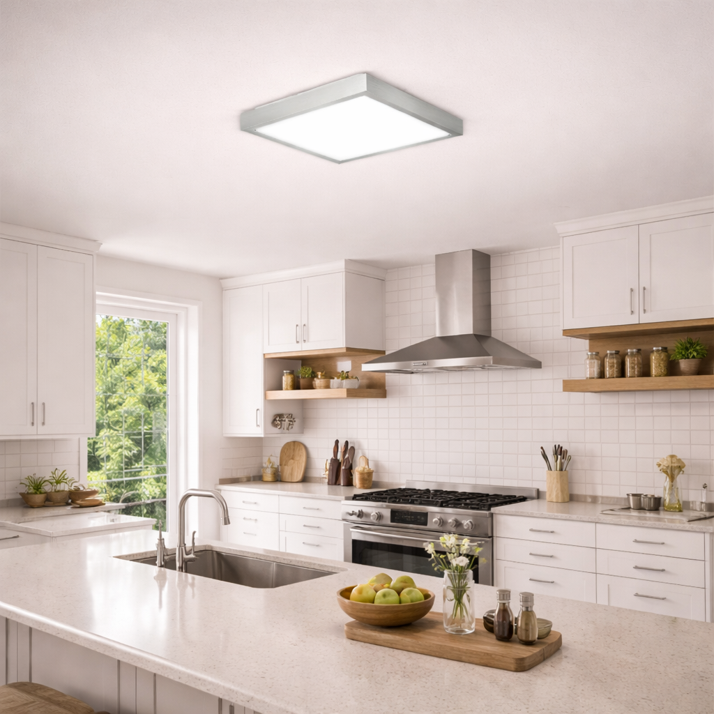 Applique et plafonnier LED carrés avec lumière blanche neutre