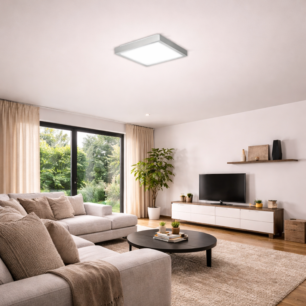 Applique et plafonnier LED carrés avec lumière blanche neutre