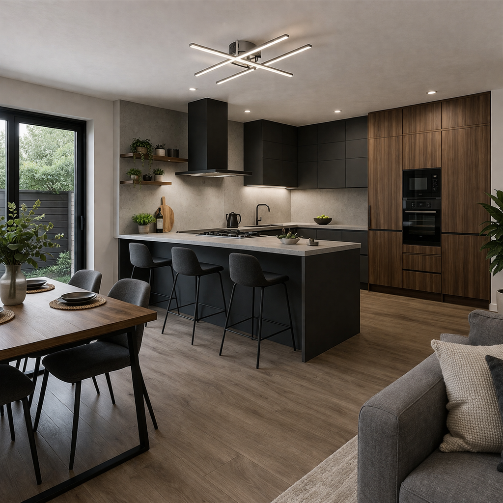 Vierkante LED Plafondlamp Met Brede Lichtverdeling